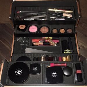 Sephora Rose Gold Glitter make-up Train Case